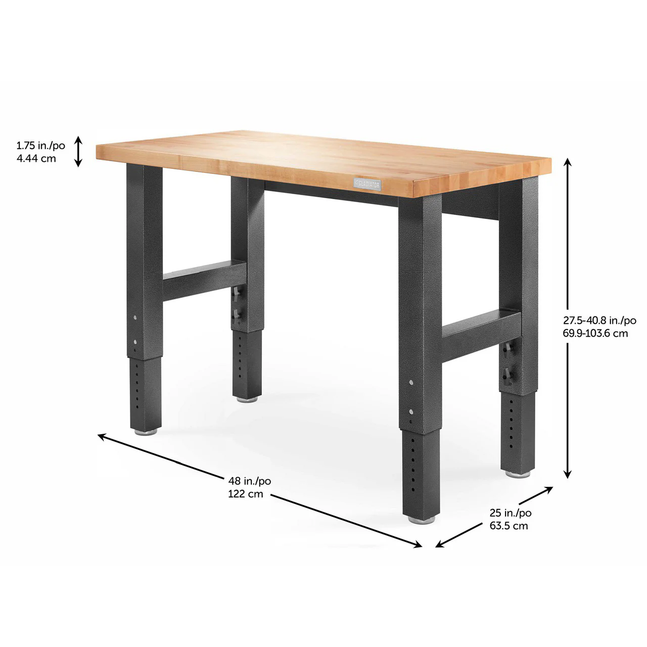 4' Adjustable Height Hardwood Workbench - Image 3
