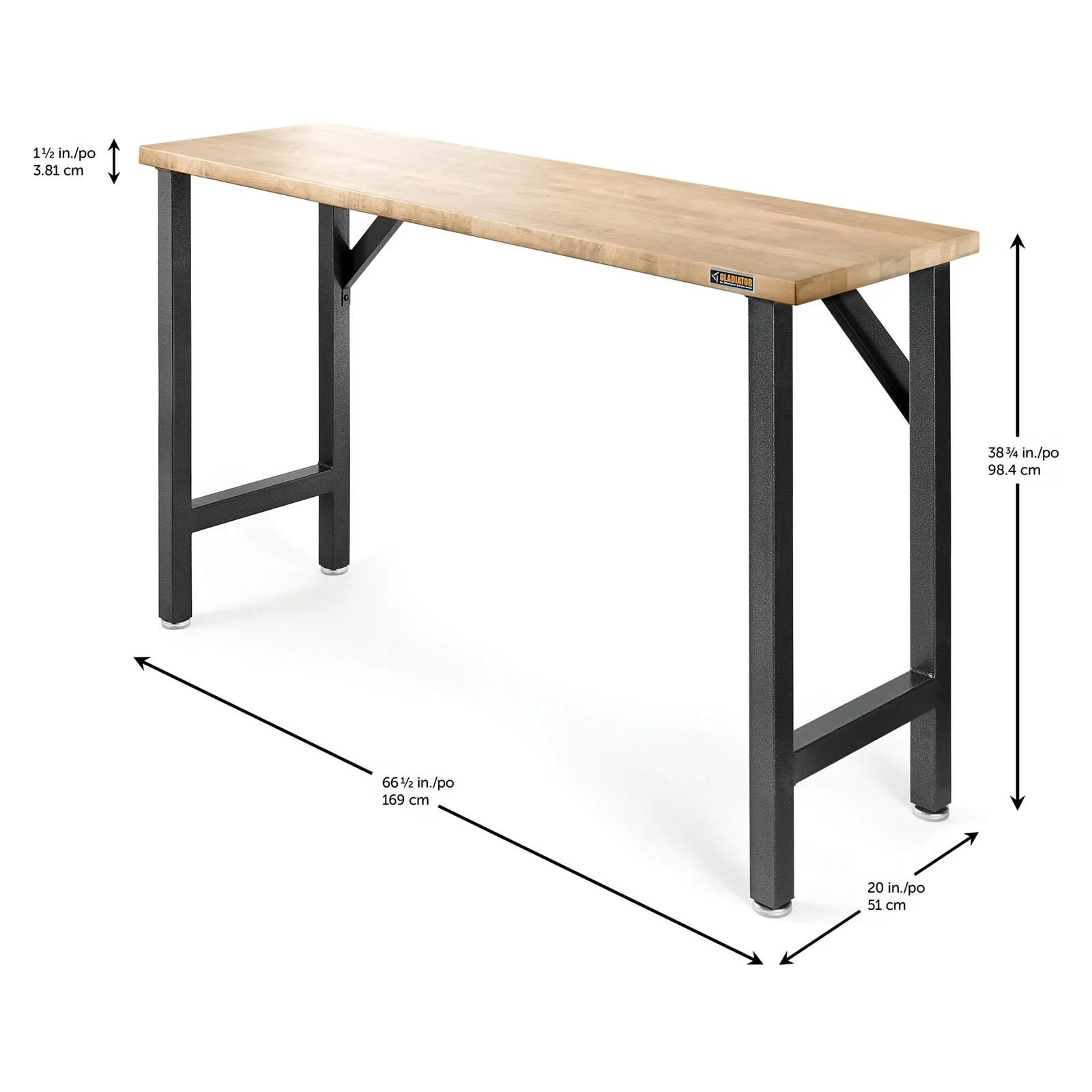 66-1/2" Wide Hardwood Modular Workbench - Image 3