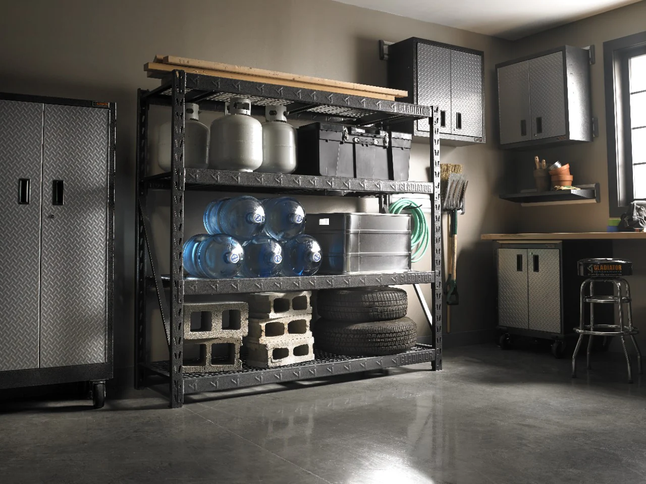 77" Wide Heavy Duty Rack with Four 24" Deep Shelves - Image 5
