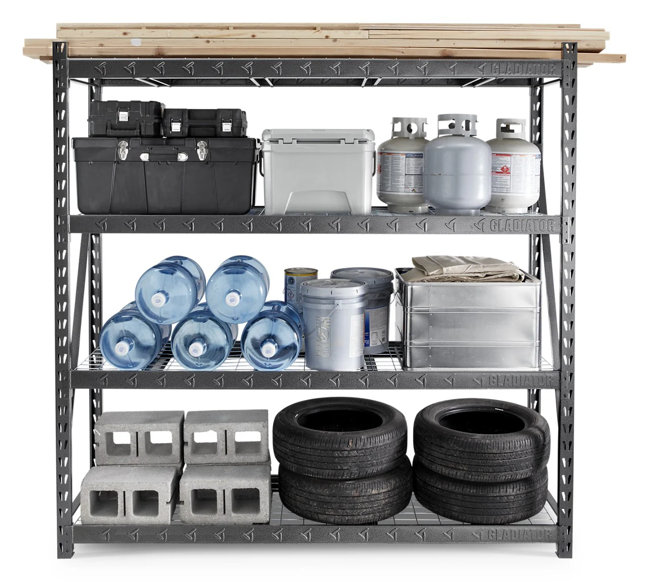 90" x 90" Heavy Duty Mega Rack with Four Adjustable Shelves - Image 3
