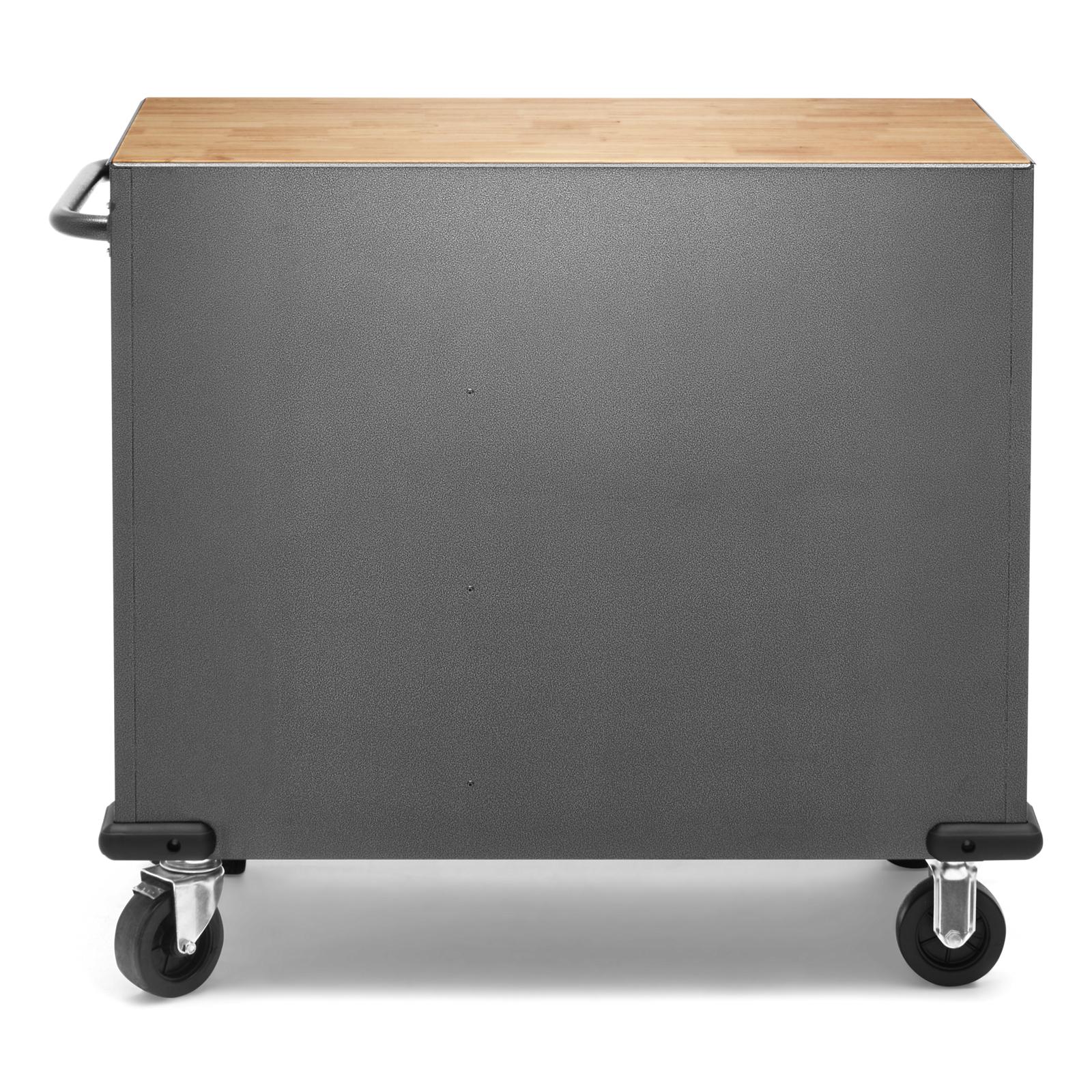Premier 41 inch 9-drawer Mobile Tool Workbench with Solid Wood Top - Image 6